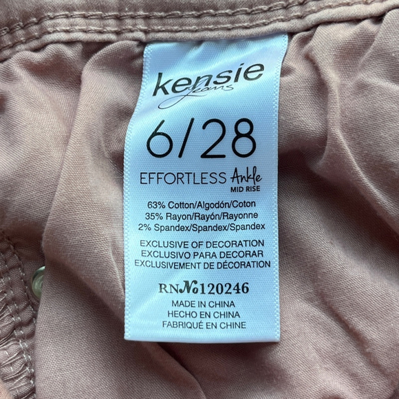 Kensie Jeans Women's Mid-Rise Ankle Jeans Dusty Rose 6/28 - Picture 7 of 8